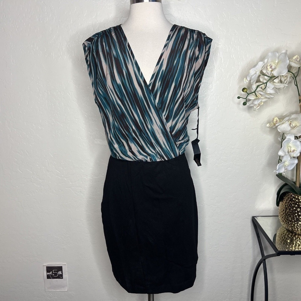 Akiko Seath Silk Dress In Black Green L USA